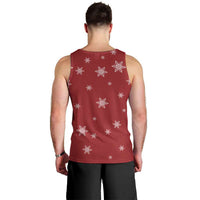 Golden Retriever Christmas Men Tank Top with Santa Hat Wreath and Snowflake Design - Wonder Print Shop