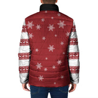 Golden Retriever Christmas Padded Jacket with Santa Hat Wreath and Snowflake Design - Wonder Print Shop