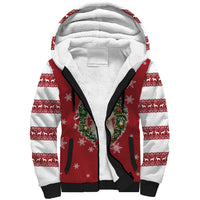 Golden Retriever Christmas Sherpa Hoodie with Santa Hat Wreath and Snowflake Design - Wonder Print Shop