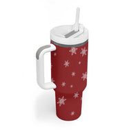 Golden Retriever Christmas Tumbler With Handle with Santa Hat Wreath and Snowflake Design - Wonder Print Shop