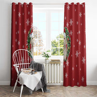 Golden Retriever Christmas Window Curtain with Santa Hat Wreath and Snowflake Design - Wonder Print Shop