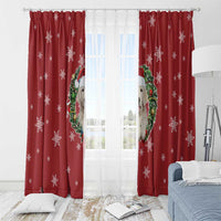 Golden Retriever Christmas Window Curtain with Santa Hat Wreath and Snowflake Design - Wonder Print Shop