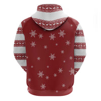 Golden Retriever Christmas Zip Hoodie with Santa Hat Wreath and Snowflake Design - Wonder Print Shop