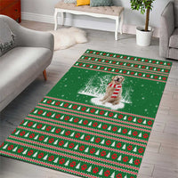 Golden Retriever Christmas Area Rug with Red Scarf Snowflakes and Tree Pattern - Wonder Print Shop
