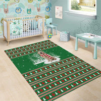 Golden Retriever Christmas Area Rug with Red Scarf Snowflakes and Tree Pattern - Wonder Print Shop