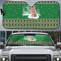 Golden Retriever Christmas Auto Sun Shade with Red Scarf Snowflakes and Tree Pattern - Wonder Print Shop