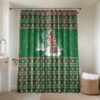 Golden Retriever Christmas Bathroom Set with Red Scarf Snowflakes and Tree Pattern - Wonder Print Shop