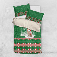 Golden Retriever Christmas Bedding Set with Red Scarf Snowflakes and Tree Pattern - Wonder Print Shop
