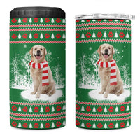 Golden Retriever Christmas 4 in 1 Can Cooler Tumbler with Red Scarf Snowflakes and Tree Pattern - Wonder Print Shop