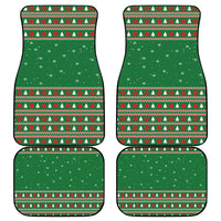 Golden Retriever Christmas Car Mats with Red Scarf Snowflakes and Tree Pattern - Wonder Print Shop