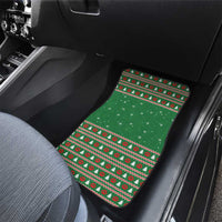 Golden Retriever Christmas Car Mats with Red Scarf Snowflakes and Tree Pattern - Wonder Print Shop