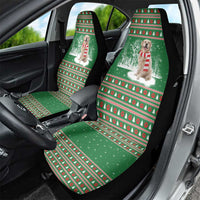 Golden Retriever Christmas Car Seat Cover with Red Scarf Snowflakes and Tree Pattern - Wonder Print Shop