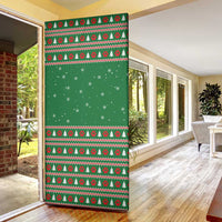 Golden Retriever Christmas Door Cover with Red Scarf Snowflakes and Tree Pattern - Wonder Print Shop