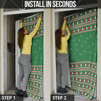 Golden Retriever Christmas Door Cover with Red Scarf Snowflakes and Tree Pattern - Wonder Print Shop