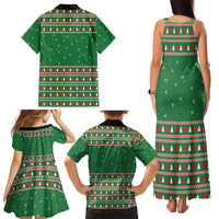 Golden Retriever Christmas Family Matching Tank Maxi Dress and Hawaiian Shirt with Red Scarf Snowflakes and Tree Pattern - Wonder Print Shop