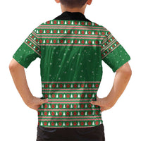 Golden Retriever Christmas Hawaiian Shirt with Red Scarf Snowflakes and Tree Pattern - Wonder Print Shop