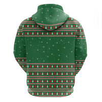 Golden Retriever Christmas Hoodie with Red Scarf Snowflakes and Tree Pattern - Wonder Print Shop