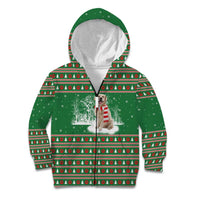 Golden Retriever Christmas Kid Hoodie with Red Scarf Snowflakes and Tree Pattern - Wonder Print Shop
