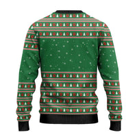 Golden Retriever Christmas Ugly Christmas Sweater with Red Scarf Snowflakes and Tree Pattern - Wonder Print Shop