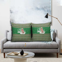 Golden Retriever Christmas Pillow Cover with Red Scarf Snowflakes and Tree Pattern - Wonder Print Shop