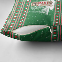Golden Retriever Christmas Pillow Cover with Red Scarf Snowflakes and Tree Pattern - Wonder Print Shop