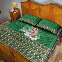 Golden Retriever Christmas Quilt Bed Set with Red Scarf Snowflakes and Tree Pattern - Wonder Print Shop