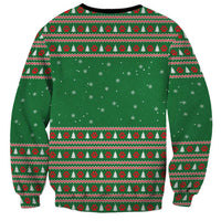 Golden Retriever Christmas Sweatshirt with Red Scarf Snowflakes and Tree Pattern - undefined