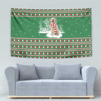 Golden Retriever Christmas Tapestry with Red Scarf Snowflakes and Tree Pattern - Wonder Print Shop
