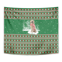Golden Retriever Christmas Tapestry with Red Scarf Snowflakes and Tree Pattern - Wonder Print Shop