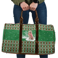 Golden Retriever Christmas Travel Bag with Red Scarf Snowflakes and Tree Pattern - Wonder Print Shop