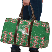 Golden Retriever Christmas Travel Bag with Red Scarf Snowflakes and Tree Pattern - Wonder Print Shop