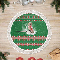 Golden Retriever Christmas Tree Skirt with Red Scarf Snowflakes and Tree Pattern - Wonder Print Shop