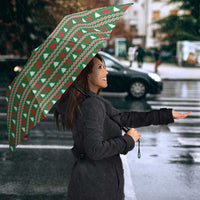 Golden Retriever Christmas Umbrella with Red Scarf Snowflakes and Tree Pattern - Wonder Print Shop