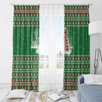 Golden Retriever Christmas Window Curtain with Red Scarf Snowflakes and Tree Pattern - Wonder Print Shop
