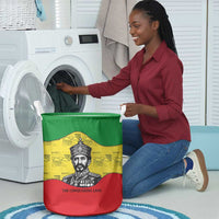Haile Selassie I Laundry Basket Ethiopia Lion of Judah and Conquering Lion Pattern Tribute - Wonder Print Shop