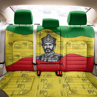 Haile Selassie I Back Car Seat Cover Ethiopia Lion of Judah and Conquering Lion Pattern Tribute - Wonder Print Shop