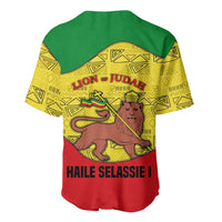 Haile Selassie I Baseball Jersey Ethiopia Lion of Judah and Conquering Lion Pattern Tribute - Wonder Print Shop