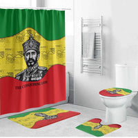 Haile Selassie I Bathroom Set Ethiopia Lion of Judah and Conquering Lion Pattern Tribute - Wonder Print Shop