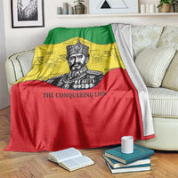 Haile Selassie I Blanket Ethiopia Lion of Judah and Conquering Lion Pattern Tribute - Wonder Print Shop