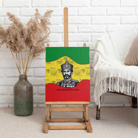 Haile Selassie I Canvas Wall Art Ethiopia Lion of Judah and Conquering Lion Pattern Tribute - Wonder Print Shop