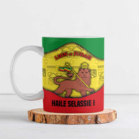 Haile Selassie I Ceramic Mug Ethiopia Lion of Judah and Conquering Lion Pattern Tribute - Wonder Print Shop