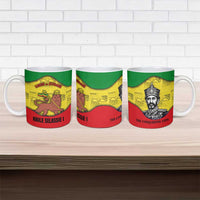 Haile Selassie I Ceramic Mug Ethiopia Lion of Judah and Conquering Lion Pattern Tribute - Wonder Print Shop