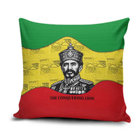 Haile Selassie I Pillow Cover Ethiopia Lion of Judah and Conquering Lion Pattern Tribute - Wonder Print Shop