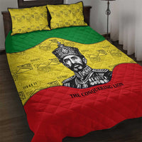 Haile Selassie I Quilt Bed Set Ethiopia Lion of Judah and Conquering Lion Pattern Tribute - Wonder Print Shop