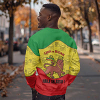 Haile Selassie I Sweatshirt Ethiopia Lion of Judah and Conquering Lion Pattern Tribute - Wonder Print Shop