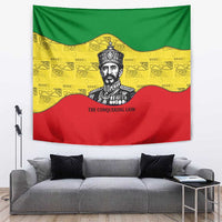 Haile Selassie I Tapestry Ethiopia Lion of Judah and Conquering Lion Pattern Tribute - Wonder Print Shop