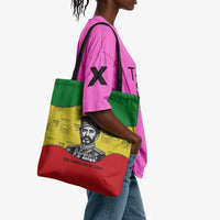 Haile Selassie I Tote Bag Ethiopia Lion of Judah and Conquering Lion Pattern Tribute - Wonder Print Shop