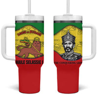 Haile Selassie I Tumbler With Handle Ethiopia Lion of Judah and Conquering Lion Pattern Tribute - Wonder Print Shop
