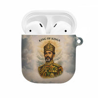 Haile Selassie I Ethiopia AirPods Case with King of Kings and Conquering Lion Cloud Rays and Regal Portrait - Wonder Print Shop