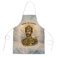 Haile Selassie I Ethiopia Apron with King of Kings and Conquering Lion Cloud Rays and Regal Portrait - Wonder Print Shop